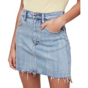 Wilfred Free Denim Cut Off Denim Mini Skirt Size 6